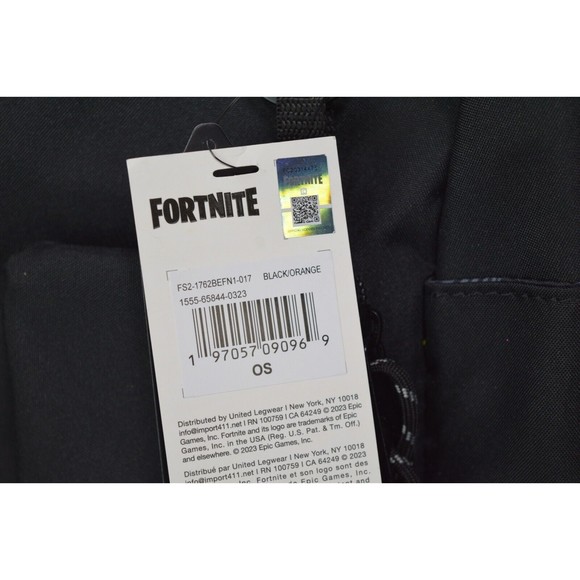 Fortnite Kids 18" Backpack - Black Orange New - Picture 11 of 11
